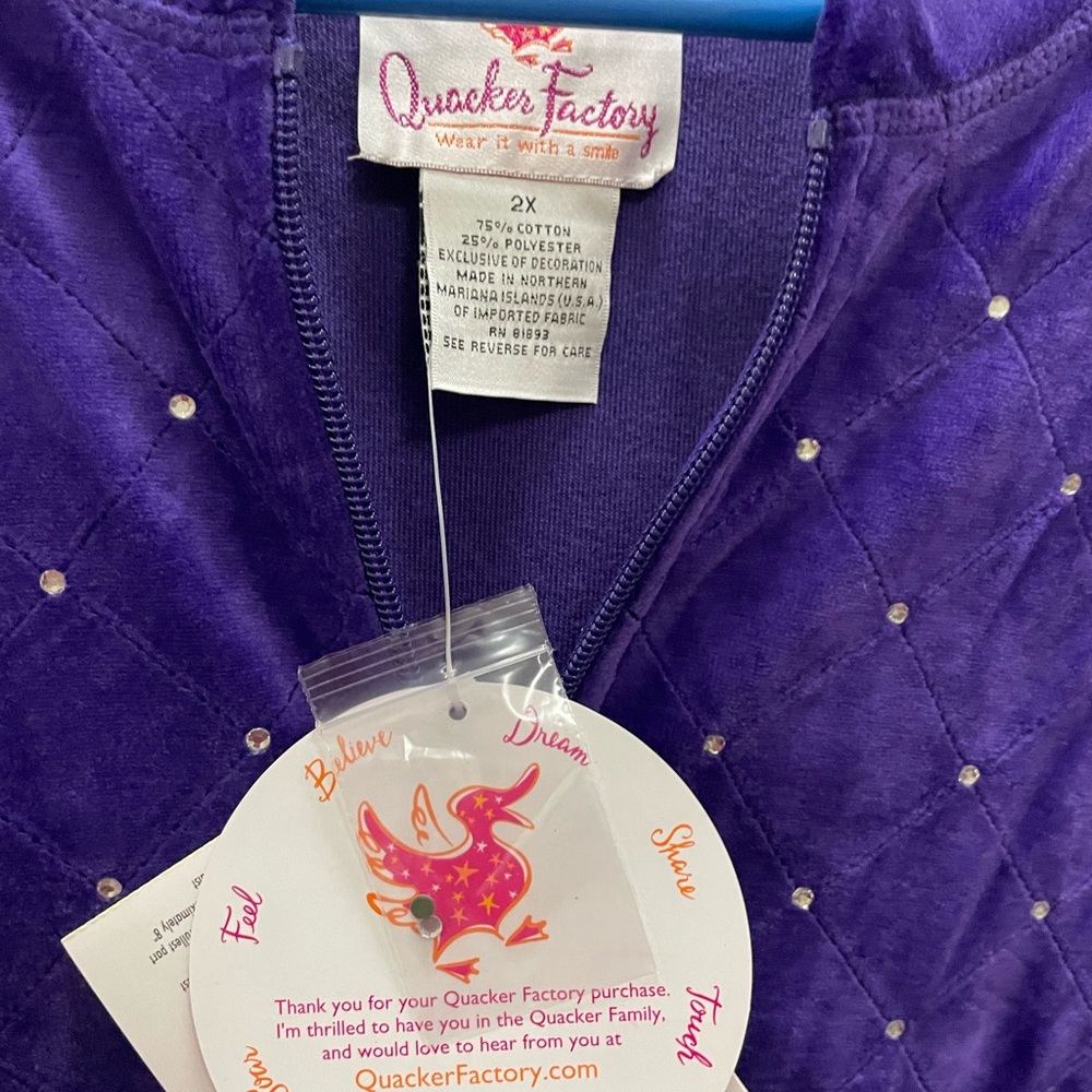 Quacker Factory jog suit purple size 2x - Picture 3 of 5